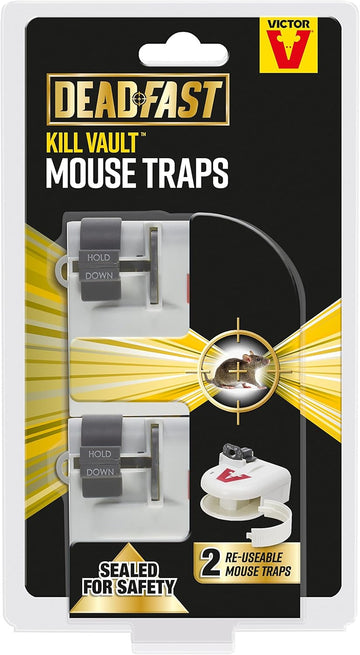 Deadfast 20300400 Kill Vault Mouse Trap, White, Twin Pack?20300400