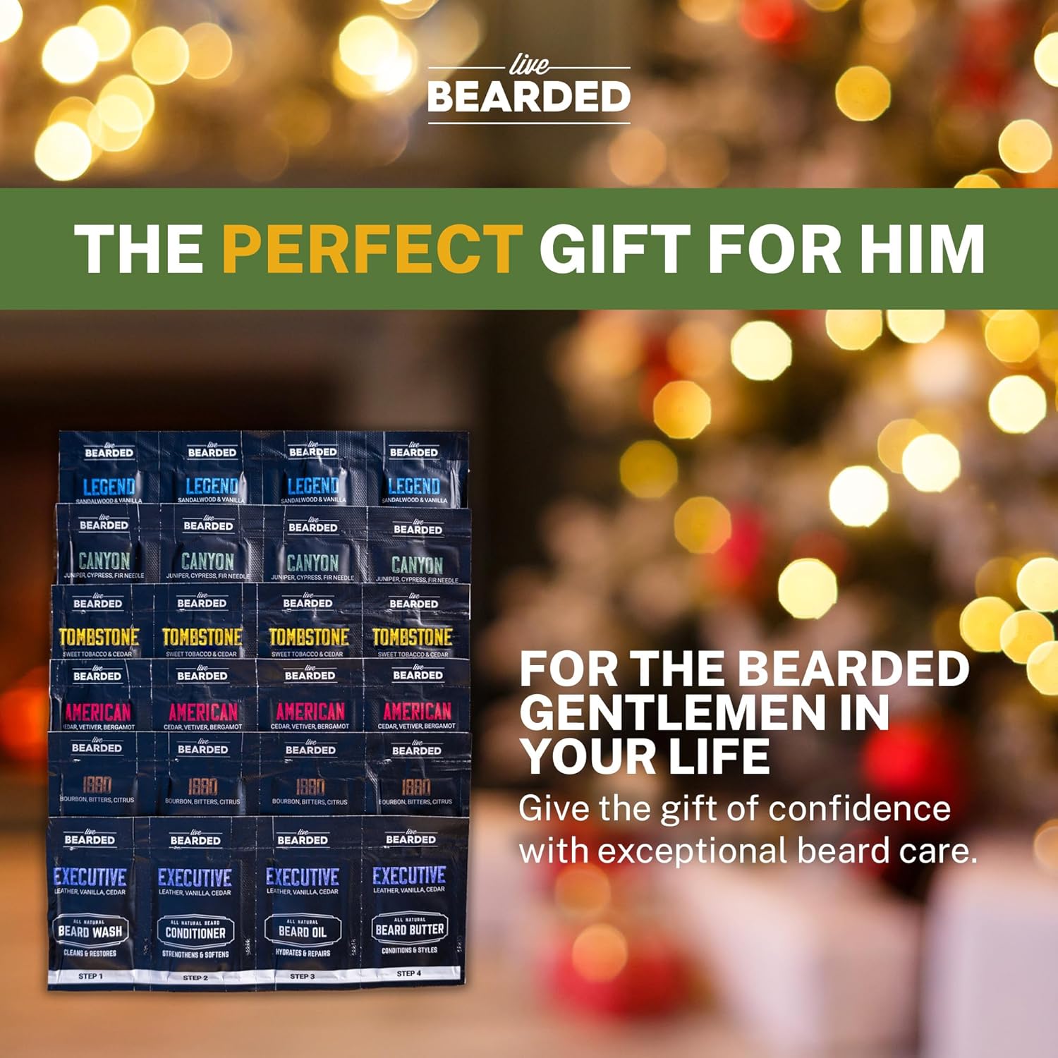 Live Bearded Beard Oil And Butter Grooming Kit Sample Pack With Comb, Bonus Gift - All-Natural Ingredients Shea, Argan, Jojoba - Growth Support - Made In The Usa : Beauty & Personal Care