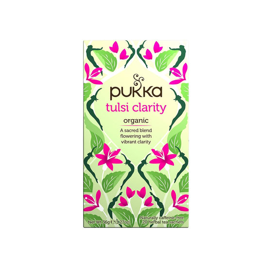 Pukka Organic Tea Bags, Tulsi Clarity, Herbal Holy Basil Tea, 20 Count (Pack Of 3)