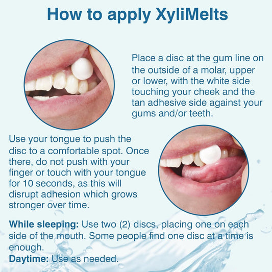 Oracoat Xylimelts Dry Mouth Relief Moisturizing Oral Adhering Discs 100 Count, Mild Mint With Xylitol, For Dry Mouth, Stimulates Saliva, Non-Acidic