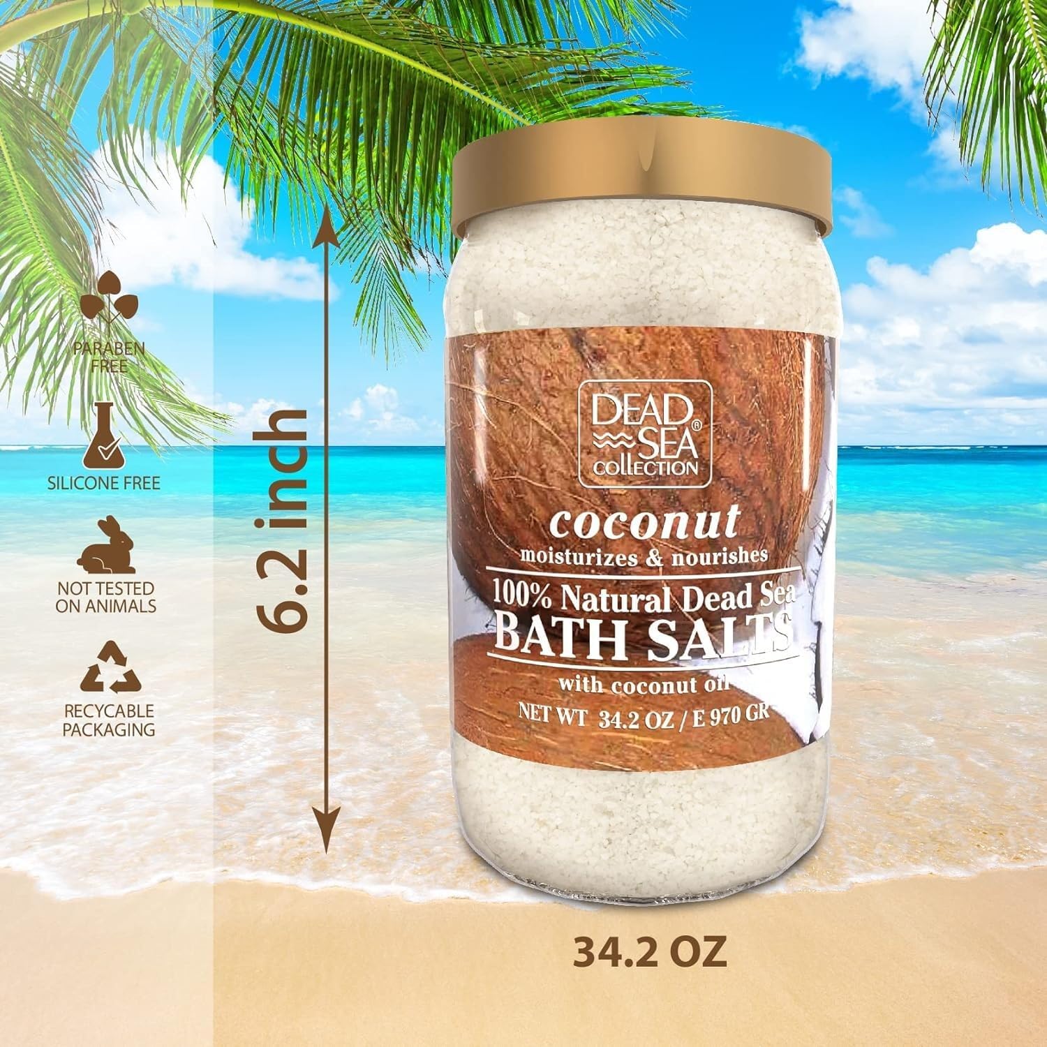 Dead Sea Collection Bath Salts With Eucalyptus – Pure Dead Sea Salt And Eucalyptus Oil - Nourishing Soothing And Relaxing Skin And Muscle – 34.2 Oz : Beauty & Personal Care