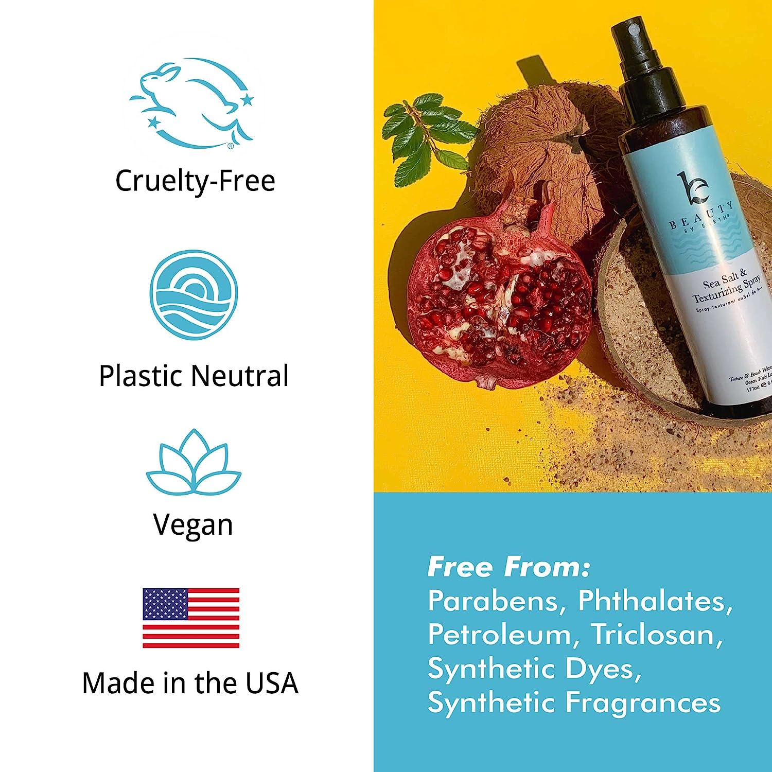 Sea Salt Spray for Hair - USA Made from Natural & Organic Ingredients, Texturing Spray for Men & Women, Hair Texture Spray for Fine Hair, Salt Water Spray, Beach Wave Spray & Volumizing Spray : Beauty & Personal Care