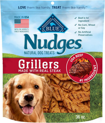 Blue Buffalo Nudges Grillers Natural Dog Treats With Real Usa Beef, Made In The Usa, Steak, 36-Oz. Bag
