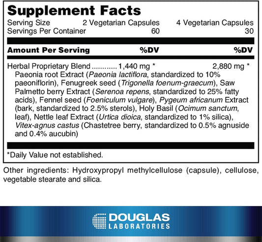 Douglas Laboratories Testoquench For Women - Memory, Skin, Hair & Heart Health Supplement* - With Saw Palmetto, Holy Basil & Fennel Seed - 120 Vegetarian Capsules