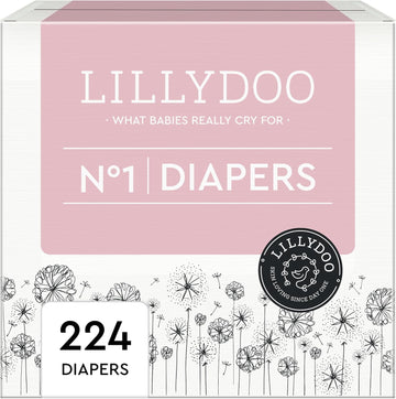Diapers - Size 1 (4-11 Lbs), Monthly Supply (224 Count),Skin-Friendly, Ultra Soft, Chlorine-Free & Absorbent Baby Diapers