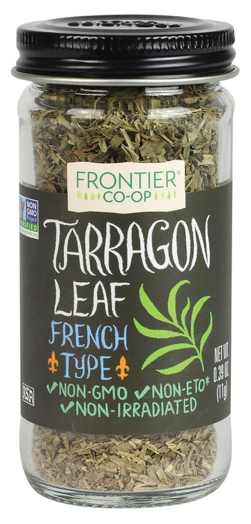 Frontier Co-Op Tarragon Leaf, 0.39 Ounce Bottle, Cut & Sifted, Warm Flavor For Sauces, Salads, Dressings, Eggs And More