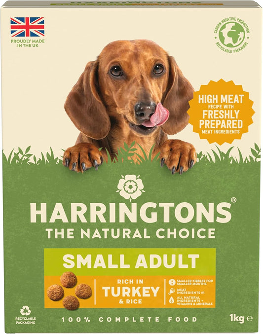 Harringtons Complete Small Breed Dry Adult Dog Food Turkey & Rice 1kg (Pack of 4) - Made with All Natural Ingredients?HARRSDT-B1