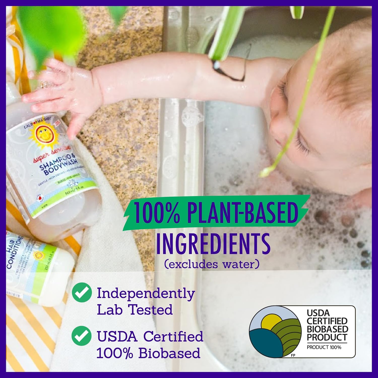 California Baby Super Sensitive Baby Shampoo And Body Wash | 100% Plant-Based | Gentle Fragrance Free Shampoo | Hypoallergenic | 251 Ml / 8.5 Oz : Baby