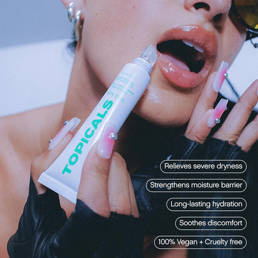 Topicals Slick Salve Mint Glossy Lip Balm | Soothes Discomfort, Strengthens Barrier And Provides Lasting Hydration & Relief | Vegan, Paraben-Free Formula With Hyaluronic Acid And Ceramides