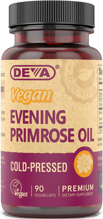 DEVA Vegan Evening Primrose Oil, Cold-Pressed, Unrefined, 90 Capsules, 1-Pack