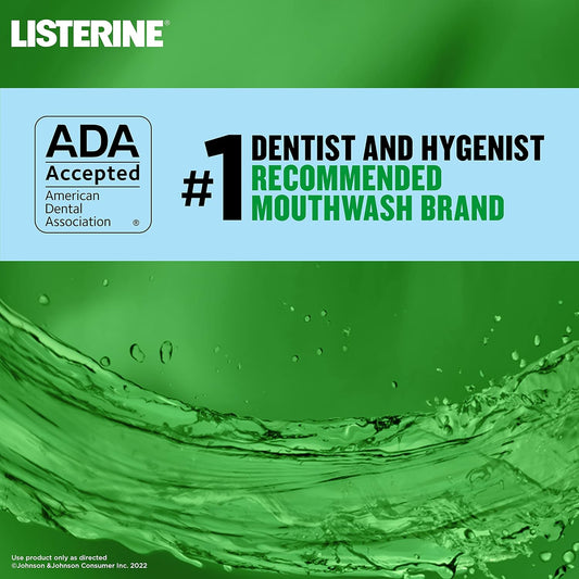 Listerine Alcohol-Free Kids Mouthwash, Ada Accepted With Sodium Fluoride For Cavity Protection, Mint Shield Flavor, 2 X 500 Ml