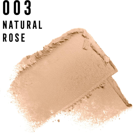 Max Factor - Facefinity Compact Foundation - Up To 8Hr Wear - Lightweight, Spf 20, All Day Resistant, Shine Control, Moisturizing - 003 Natural Rose - 10G