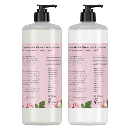 Love Beauty And Planet Blooming Color Sulfate-Free Shampoo And Conditioner For Color Treated Hair Murumuru Butter & Rose 2 Count Vegan, Paraben-Free, Silicone-Free, Cruelty-Free 32 Oz