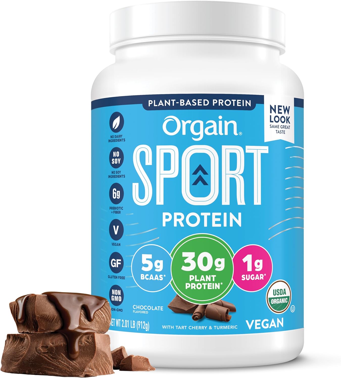 Orgain Organic Sport Vegan Protein Powder, Chocolate - 30g Plant Based