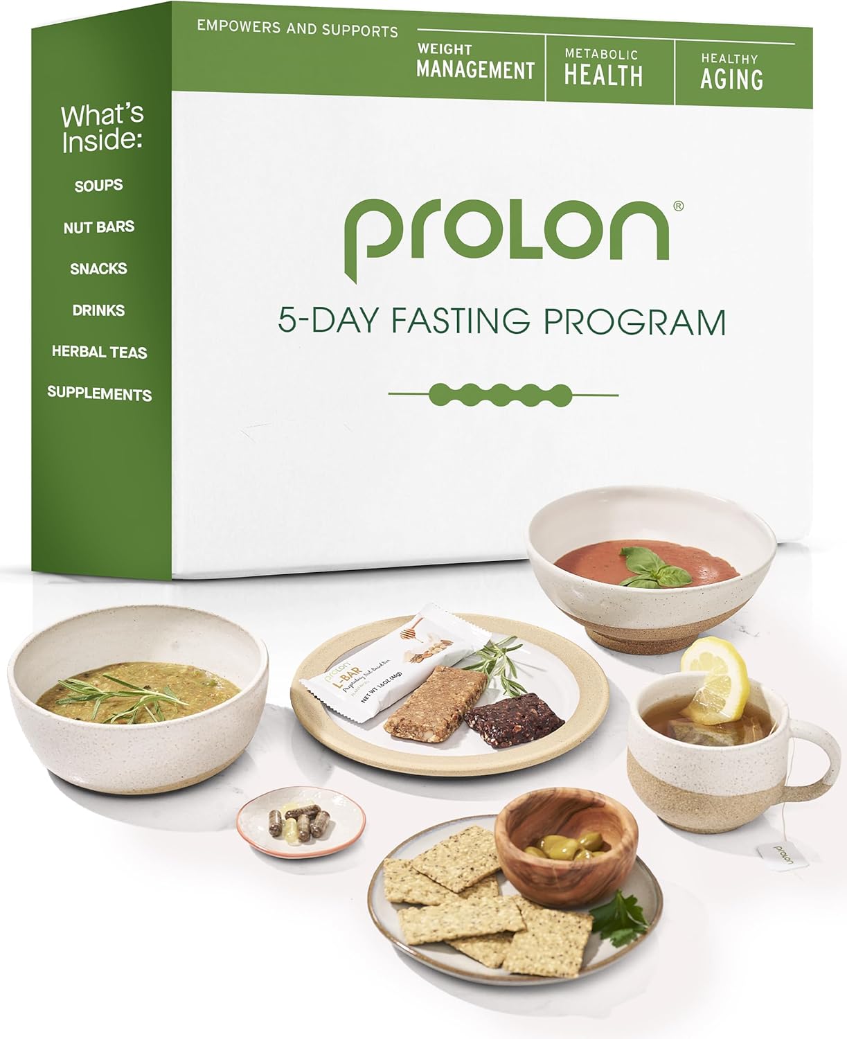 Prolon 5 Day Fasting Kit | Fasting Program For Women & Men | Developed To Not Break Your Fast | Low Calorie Pre Made Meals & Snacks | Plant Based Ingredients For Diet Support | Version 3 Kit