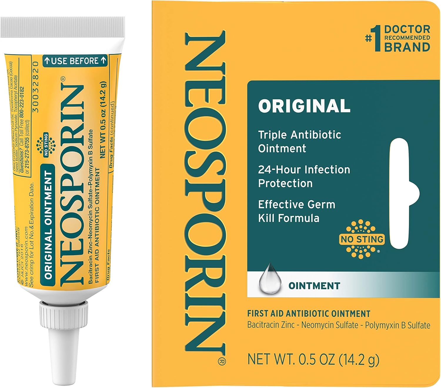 Neosporin Original Antibiotic Ointment, 24-Hour Infection Prevention For Minor Wound, .5 Oz