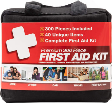 M2 Basics Professional 300 Piece (40 Unique Items) First Aid Kit | First Aid Kit For Home, Car, Business, Travel | Medical Kit, Emergency Kit