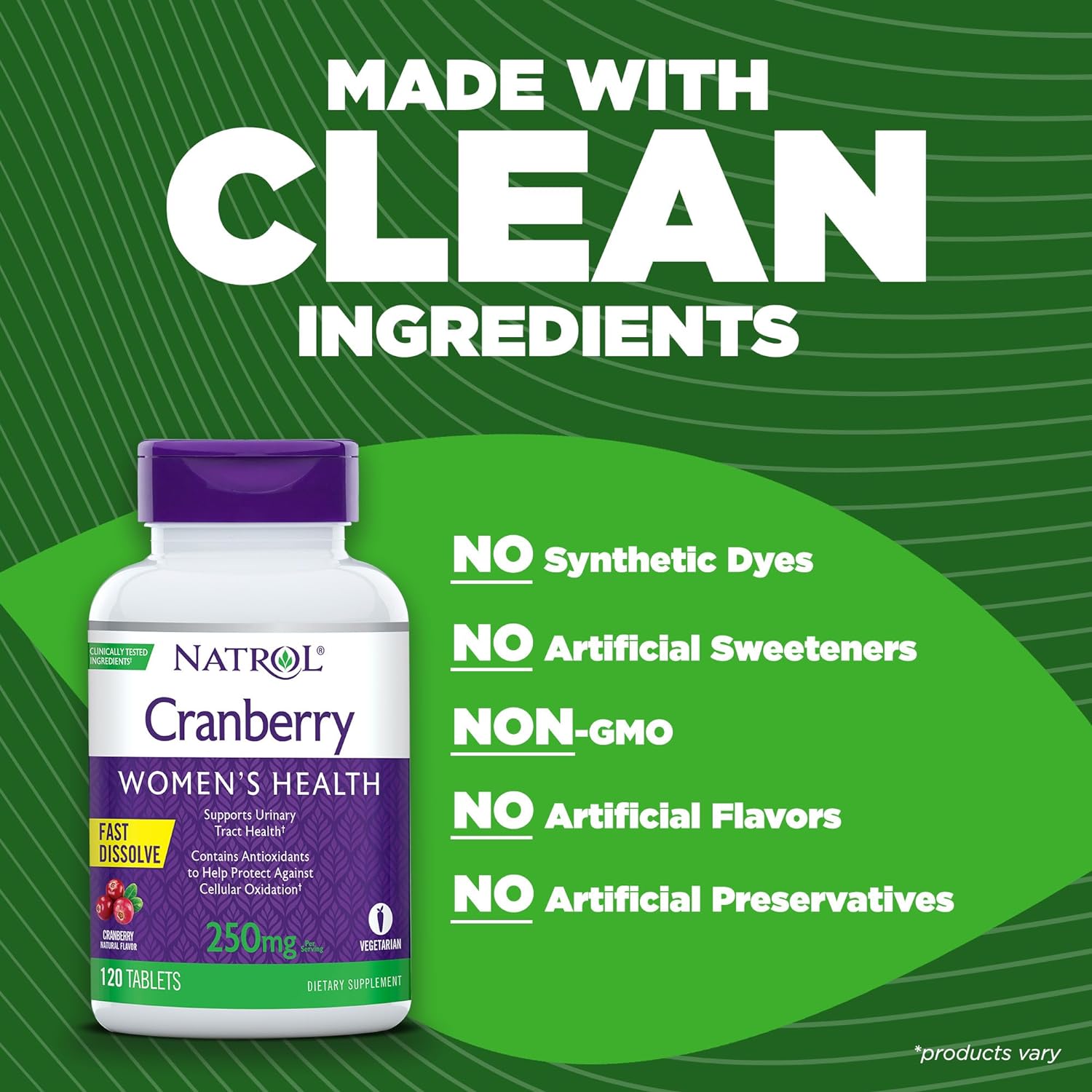 Natrol, Cranberry Fast Dissolve Tablets, Dietary Supplement, Supports Urinary Tract Health, Contains Antioxidants, 250 mg, 120 Count : Cranberry Herbal Supplements : Health & Household