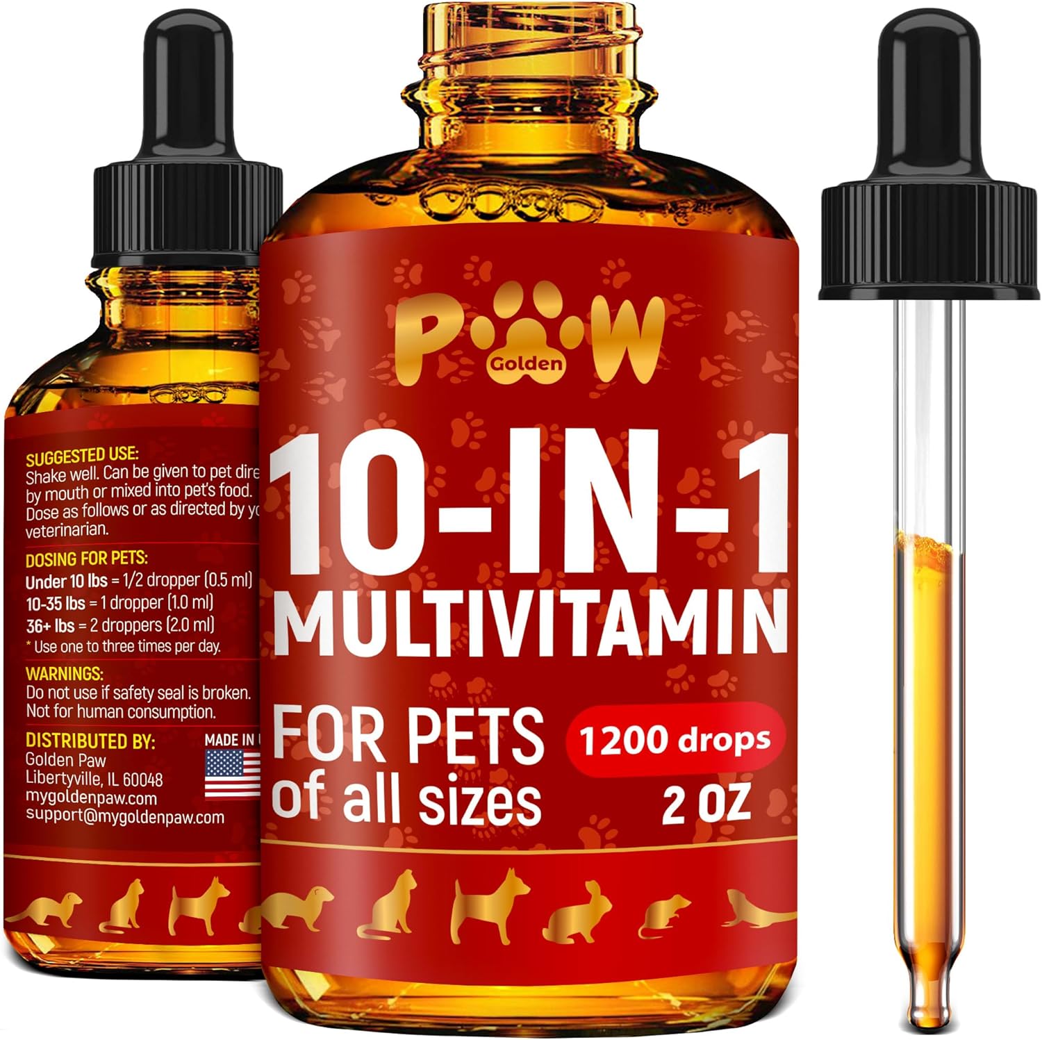 Cat And Dog Vitamins And Supplements | Dog Vitamin | Vitamins For Cats | Multivitamin For Dogs | Cat Supplements & Vitamins | Vitamins For Dogs | Natural Cat Vitamins | 2 Oz