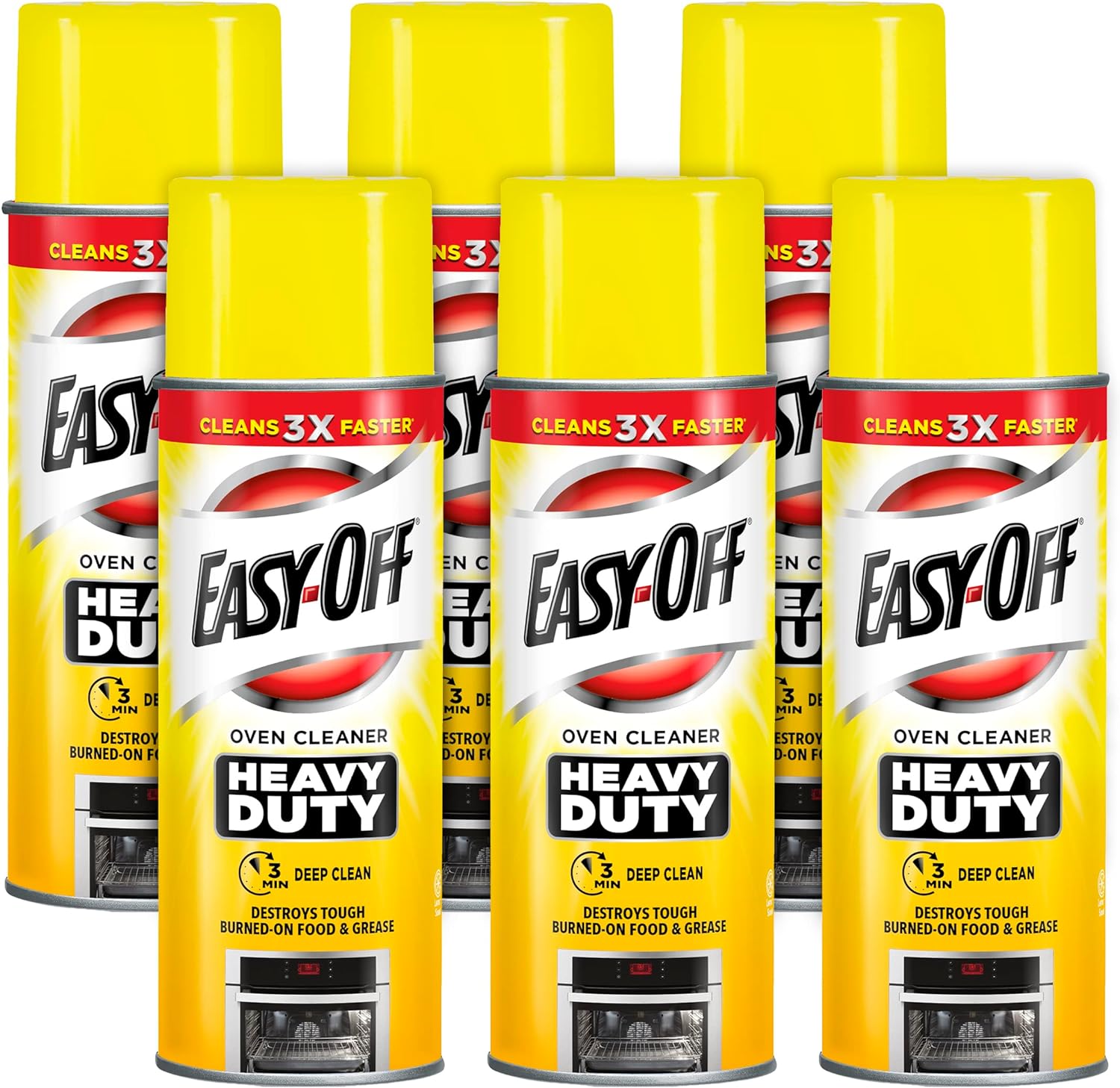 Easy-Off Heavy Duty Oven Cleaner, Regular Scent 87 oz (6 Cans x 14.5 oz)