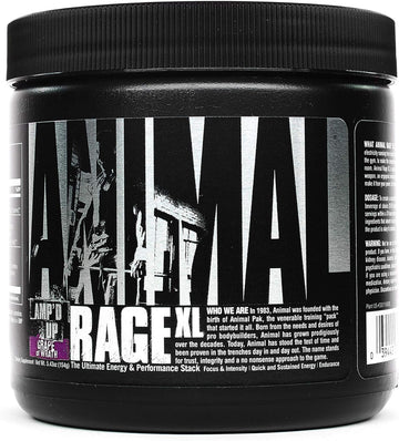Animal Rage XL - Pre Workout Ultimate Energy and Performance Stack, Grape of Wrath, 30 (AM26)