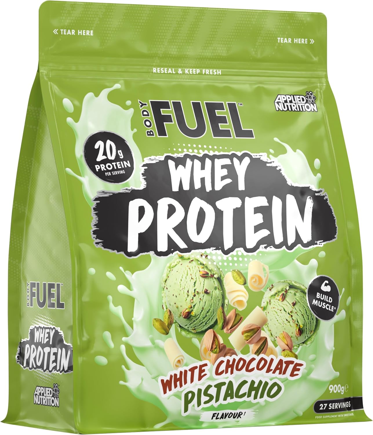 Bodyfuel Whey Protein Powder - 20G Protein For Muscle Recovery & Weight Management - Low-Calorie, Keto-Friendly - (1.8Kg - 53 Servings) (White Chocolate Pistachio)