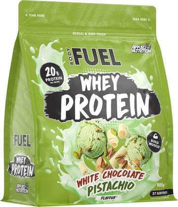 Bodyfuel Whey Protein Powder - 20G Protein For Muscle Recovery & Weight Management - Low-Calorie, Keto-Friendly - (900G - 27 Servings) (White Chocolate Pistachio)
