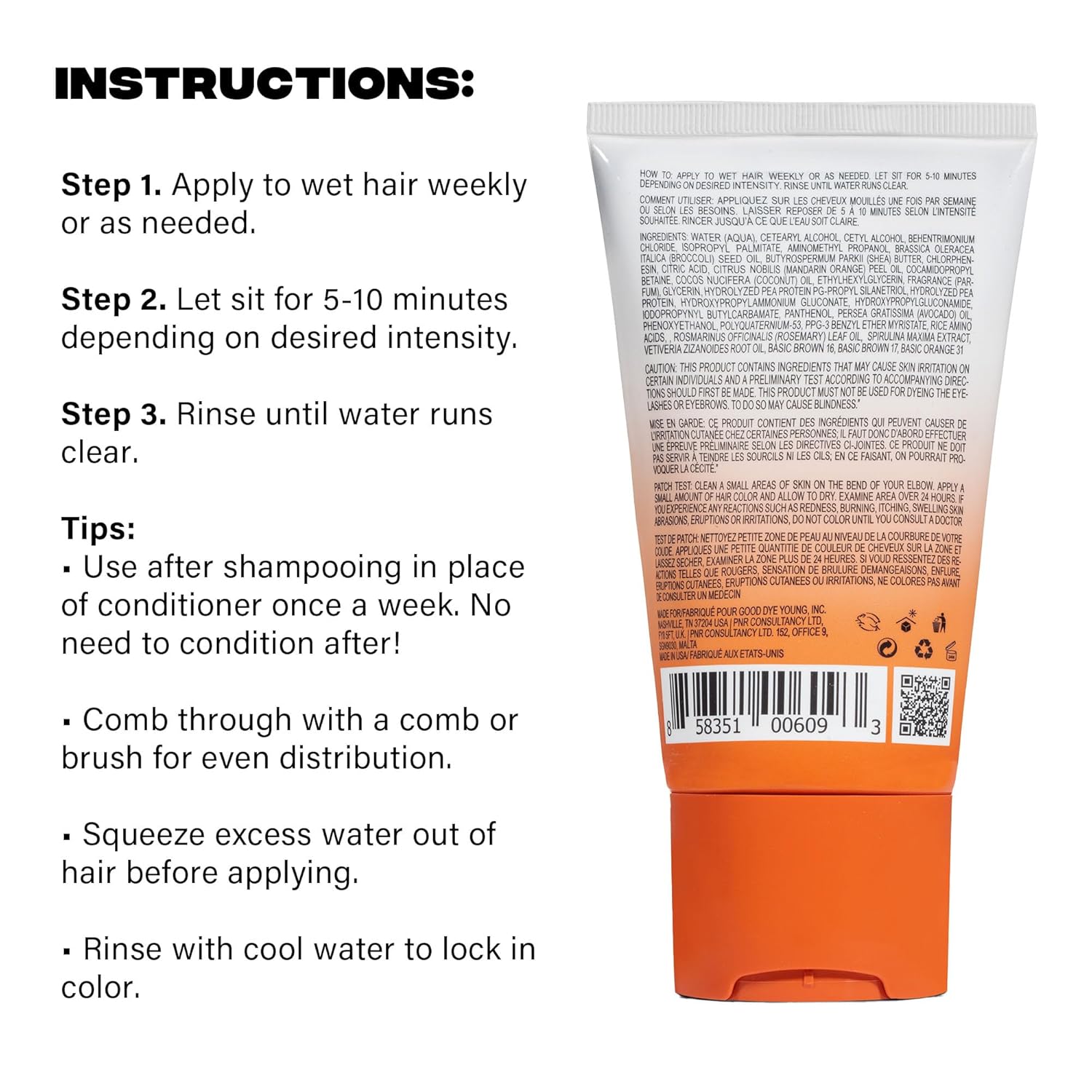 Good Dye Young Color Depositing Mask, Dyeposit Color Depositing Conditioner, Toning Treatment, Tone & Enhance Color-Treated Hair - Semi Permanent Hair Dye, Vegan And Cruelty-Free (Platinum) 4 Fl Oz : Beauty & Personal Care