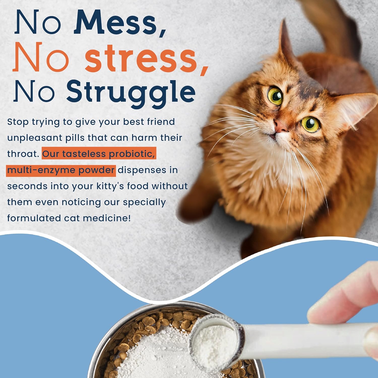 Pet Ultimates Probiotics for Cats – 20-Species Cat Probiotic Powder to Treat Diarrhea, Vomiting, Digestive Support & Cat Antibiotics Recovery – Cat Health Supplies (44 gr) : Pet Supplies