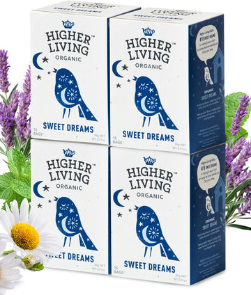 Higher Living Rooibos With Caramel Organic Herbal Tea - Refreshing & Sweet, Caffeine Free Black Tea Alternative - 4 Boxes, 20 Bags Each