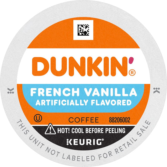 Dunkin' French Vanilla Flavored Coffee, 88 Keurig K-Cup Pods