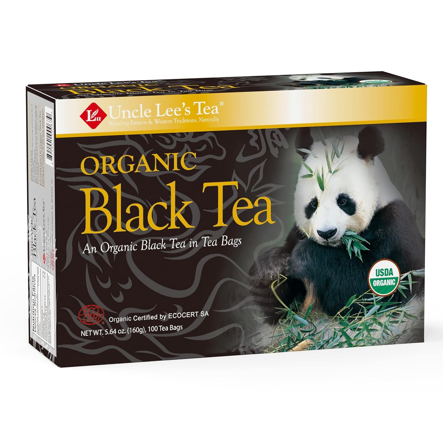 Uncle Lee'S Tea Organic Black Tea - Premium Tea, Full-Bodied, Caffeinated Coffee Alternative, Robust Black Tea Bags, Individually Wrapped 100 Count