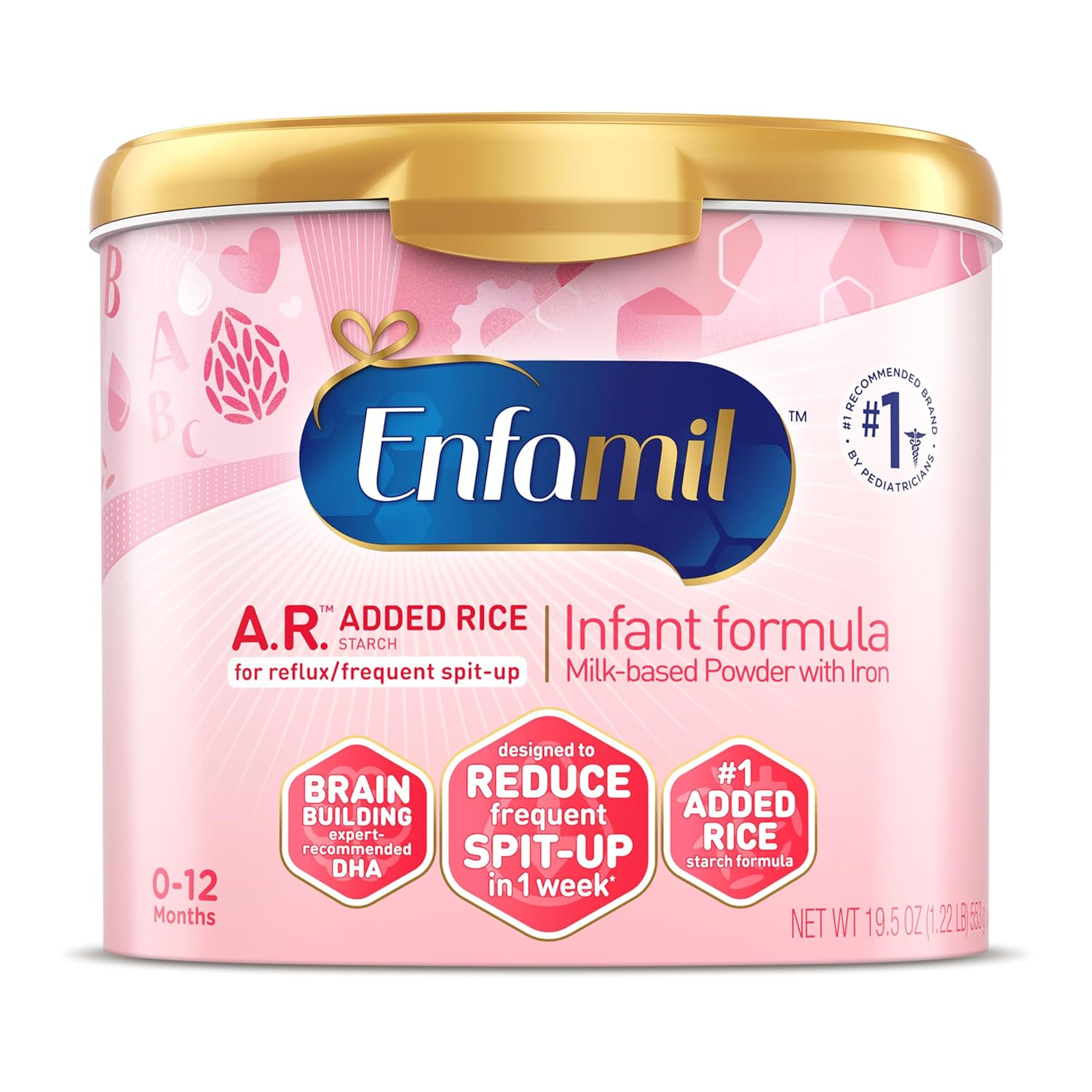 Enfamil A.R. Baby Formula, Added Rice Starch Formula To Reduce Reflux & Spit-Up, Dha For Brain Development, Probiotics To Support Digestive & Immune Health, Baby Milk, 19.5 Oz