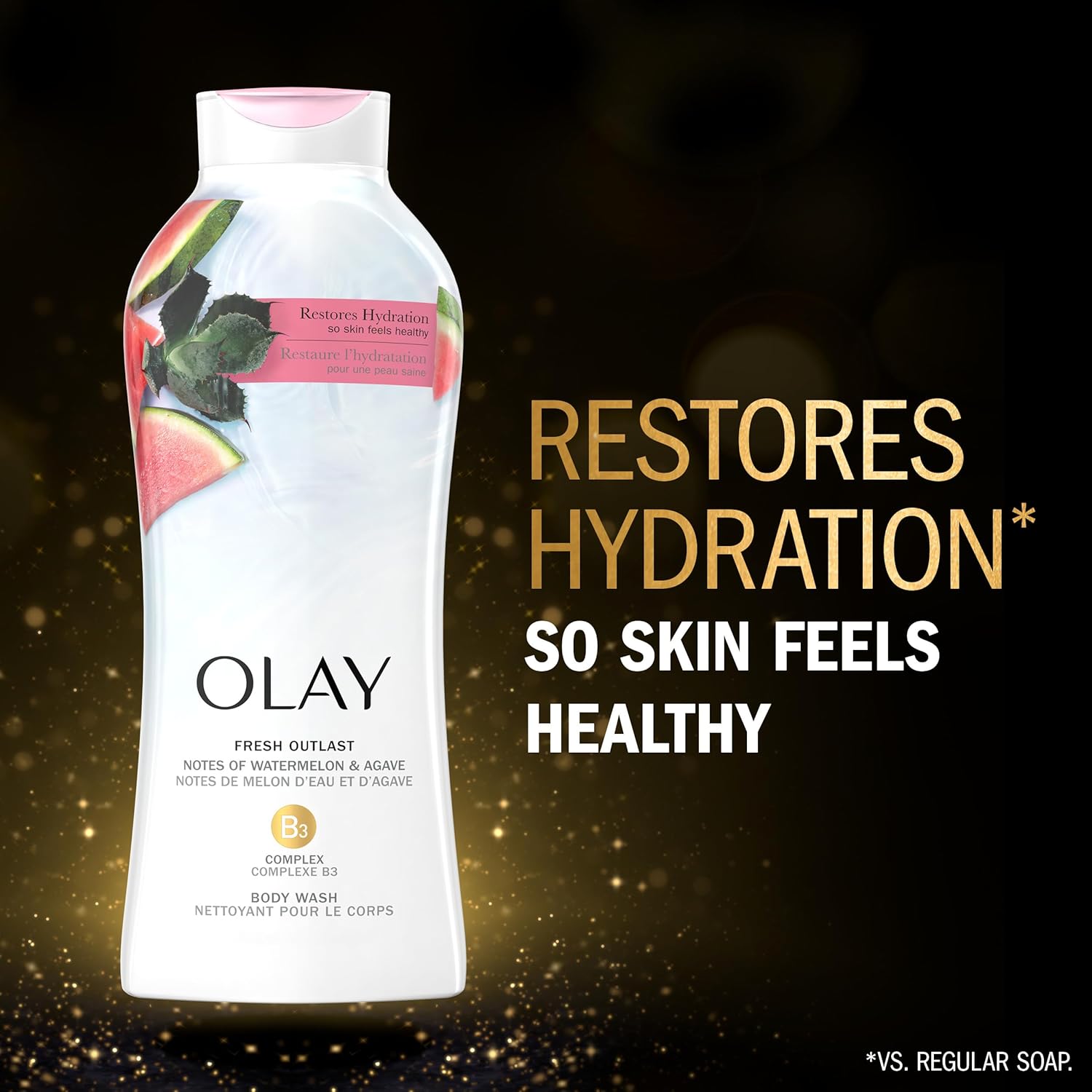 Olay Fresh Outlast Notes of Watermelon & Agave Body Wash, 22 fl oz (Pack of 4) : Beauty & Personal Care