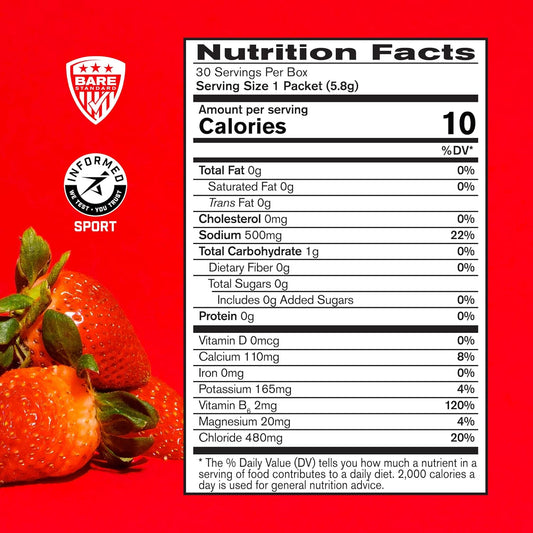 Bare Performance Nutrition, BPN Electrolytes Go Packs, Strawberry