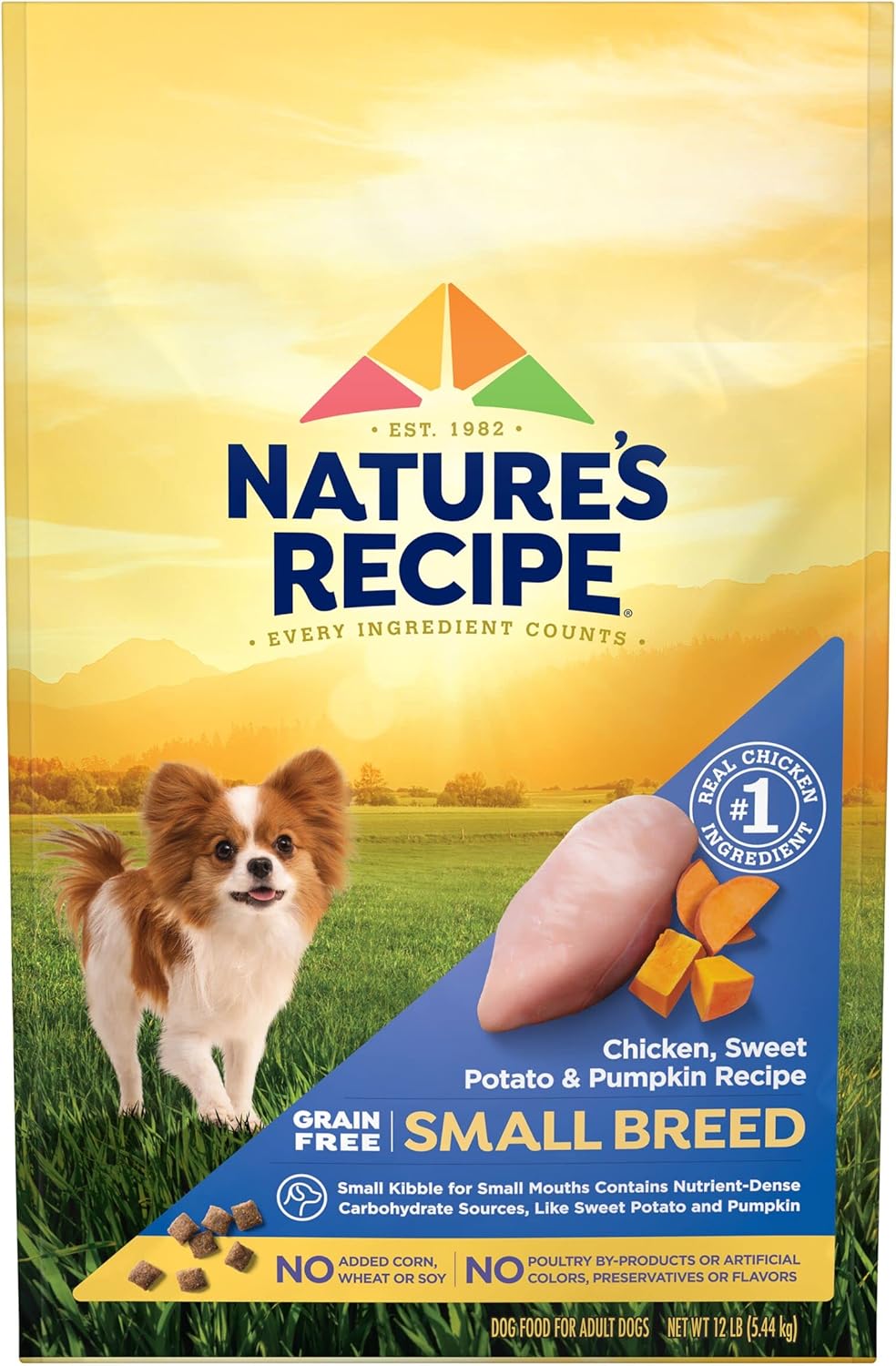 Nature’S Recipe Grain Free Small Breed Chicken, Sweet Potato & Pumpkin Recipe Dry Dog Food, 12 Lb. Bag