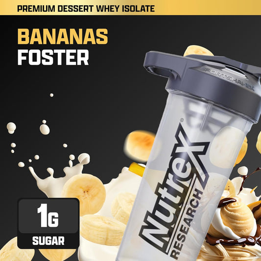 Nutrex Research Isofit Banana Whey Isolate Protein Powder 100% Whey Protein Isolate | Muscle Recovery, Naturally High Eaas | Fast Absorbing, Easy Digestion | (Bananas Foster 2Lbs 30 Servings)