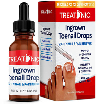 Ingrown Toenail Treatment - Ingrown Toenail Pain Reliever and Softener Kit for Easy Trimming with Silicone Gel Toe Caps