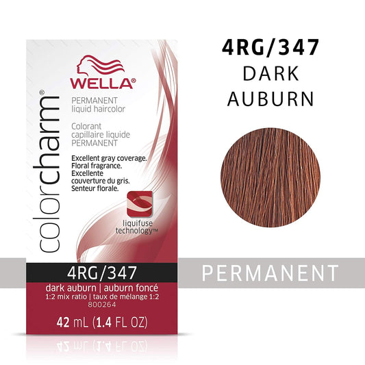 Wella Professionals Invigo Brilliance Color Protection Shampoo & Conditioner, For Fine Hair + Wella Colorcharm Permanent Liquid Hair Color For Gray Coverage, 4Rg Dark Auburn