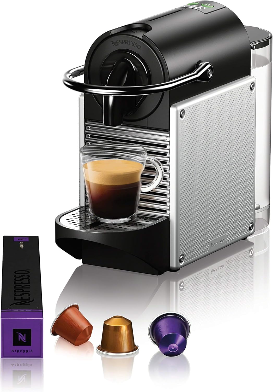 Nespresso Pixie Coffee and Espresso Machine by De'Longhi with Milk Frother, Aluminum, 34 ounces: Home & Kitchen