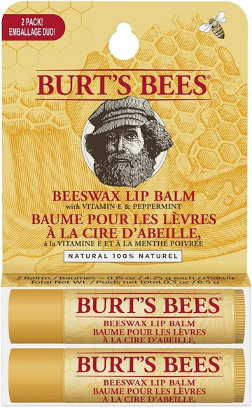 Burt'S Bees Lip Balm Multipack, Chapstick Lip Balms With Beeswax And Vitamin E, Duo Value Pack, 2X4.25G