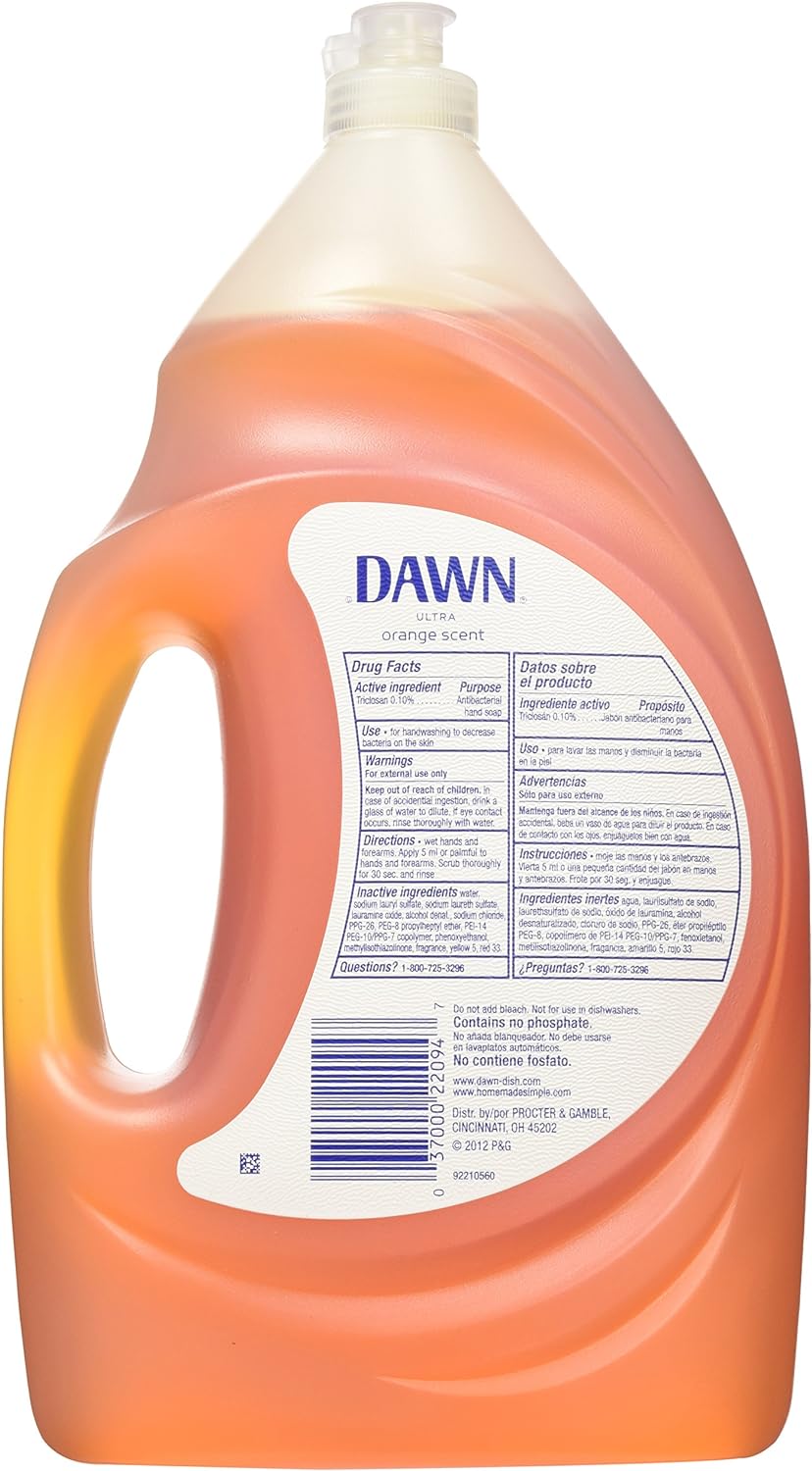 Dawn Ultra Concentrated Antibacterial Hand Soap Dishwashing Liquid Refill, Orange Scent, 56 Ounce : Health & Household