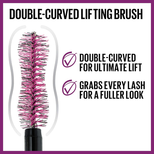 Maybelline The Falsies Lash Lift Washable Mascara Volumizing, Lengthening, Lifting, Curling, Multiplying, Eye Makeup, Blackest Black, 1 Count