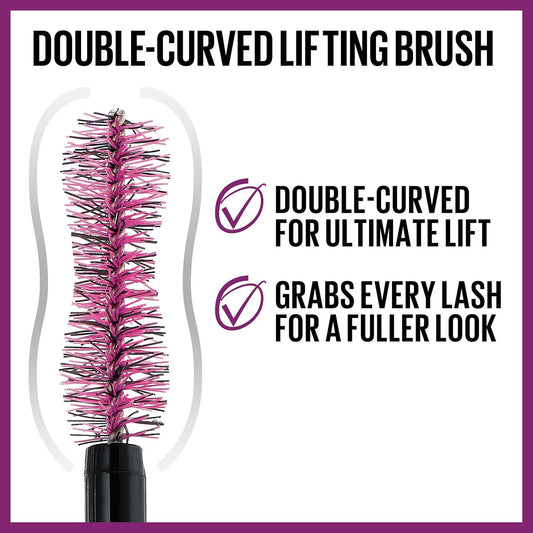 Maybelline The Falsies Lash Lift Waterproof Mascara Volumizing, Lengthening, Lifting, Curling, Multiplying, Eye Makeup, Very Black, 1 Count