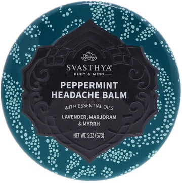 Peppermint Headache Balm by Svasthya - Instant & Lasting Sinus, Migrai