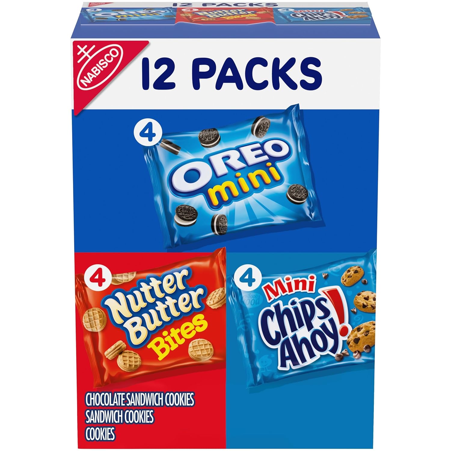 Nabisco Cookie Variety Pack Oreo Mini, Nutter Butter Bites, Chips Ahoy! Mini, 12 Snack Packs