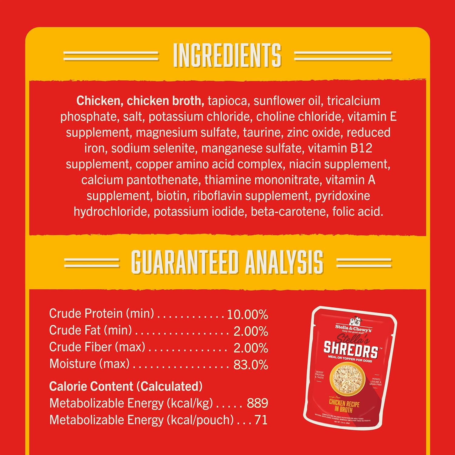 Stella & Chewy's Stella’s Shredrs Cage Free Chicken Recipe in Broth, 2.8 oz. Pouches (Pack of 24): Pet Supplies: Amazon.com
