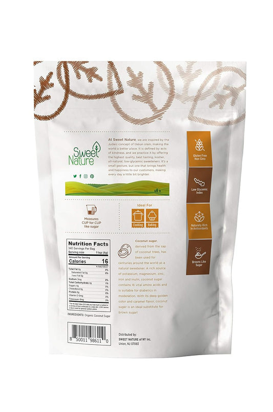 Sweet Nature Coconut Sugar Gluten Free Organic Non Gmo Kosher Keto Friendly 3 Lb, 48 Ounce