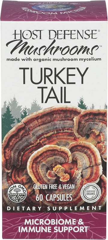 HOST DEFENSE Organic Turkey Tail Immune Support, 60 CT