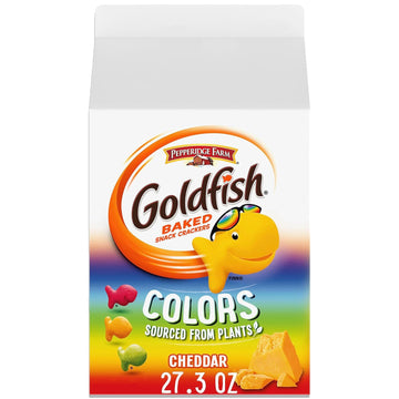 Goldfish Colors Cheddar Cheese Crackers, 27.3 Oz Carton